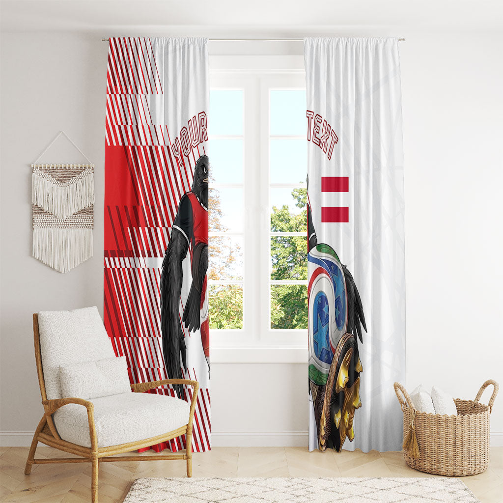 Personalized Austria Football Window Curtain Unsere Burschen Striped Graphic With Action Player