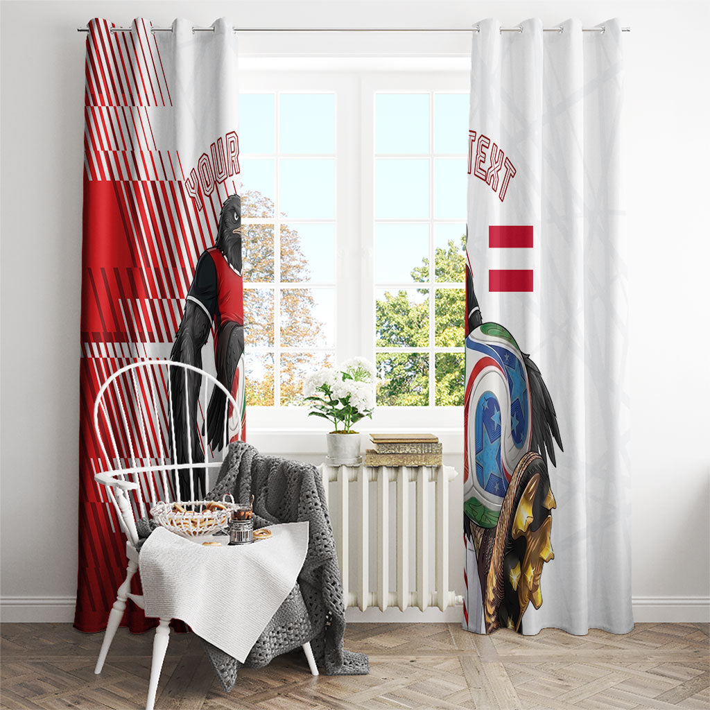 Personalized Austria Football Window Curtain Unsere Burschen Striped Graphic With Action Player