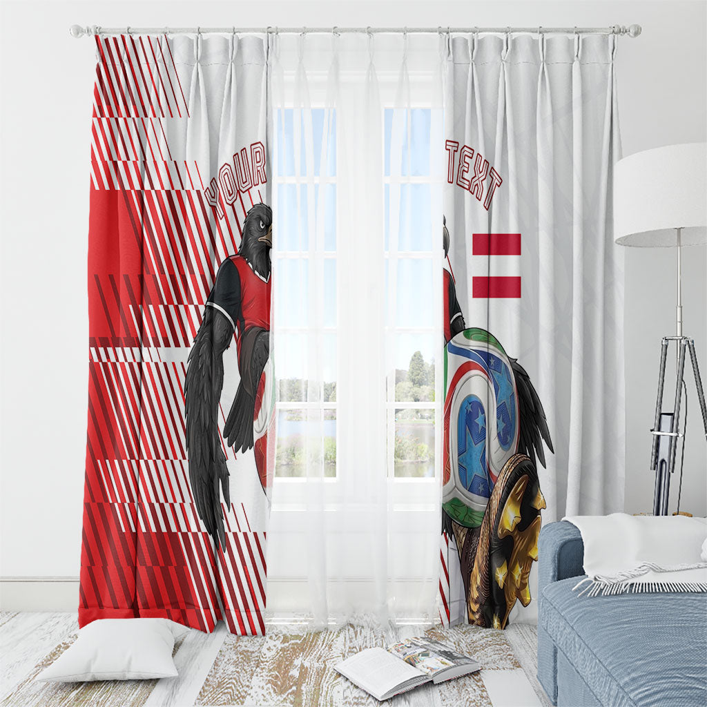 Personalized Austria Football Window Curtain Unsere Burschen Striped Graphic With Action Player