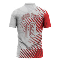Personalized Austria Football Zipper Polo Shirt Unsere Burschen Striped Graphic With Action Player