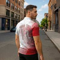 Personalized Austria Football Zipper Polo Shirt Unsere Burschen Striped Graphic With Action Player