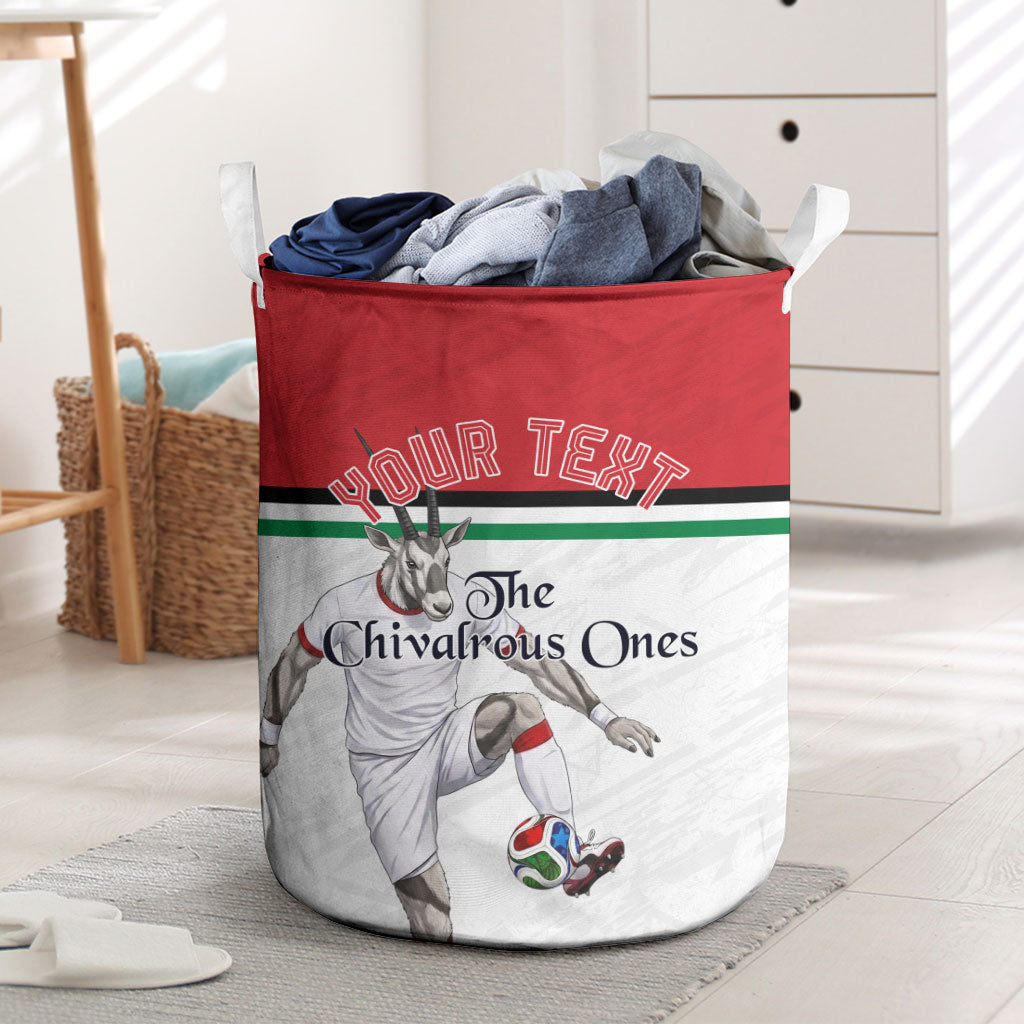 Personalized Jordan Football Laundry Basket The Chivalrous Ones Soccer Player - Jordanian Flag Heritage