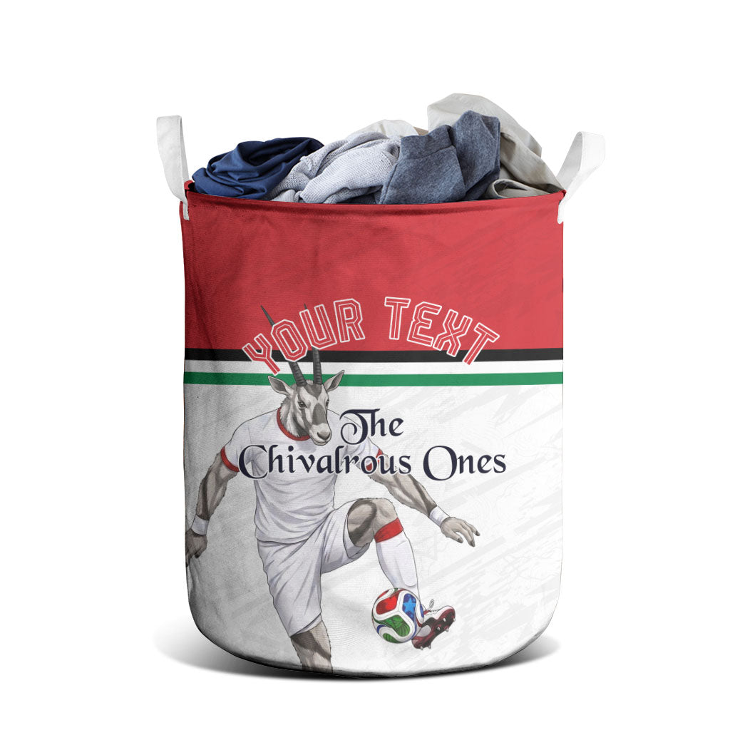 Personalized Jordan Football Laundry Basket The Chivalrous Ones Soccer Player - Jordanian Flag Heritage
