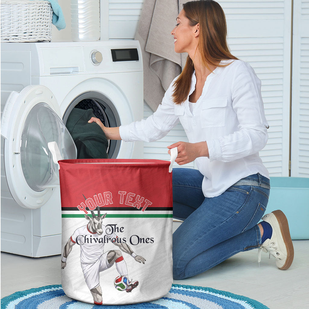 Personalized Jordan Football Laundry Basket The Chivalrous Ones Soccer Player - Jordanian Flag Heritage