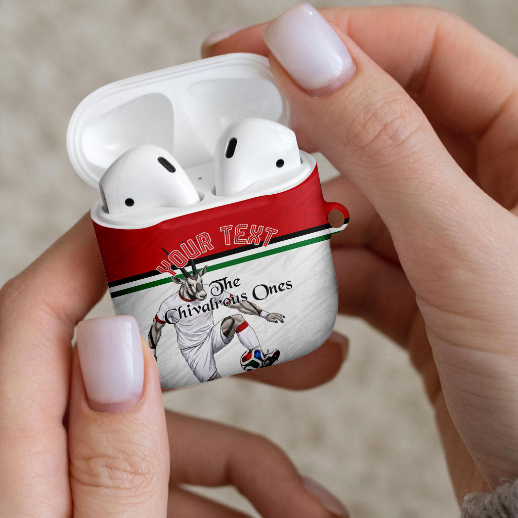 Personalized Jordan Football AirPods Case The Chivalrous Ones Soccer Player - Jordanian Flag Heritage