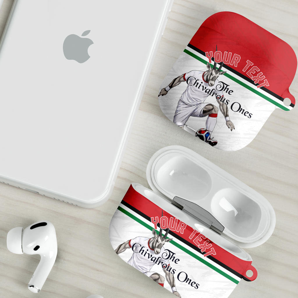 Personalized Jordan Football AirPods Case The Chivalrous Ones Soccer Player - Jordanian Flag Heritage