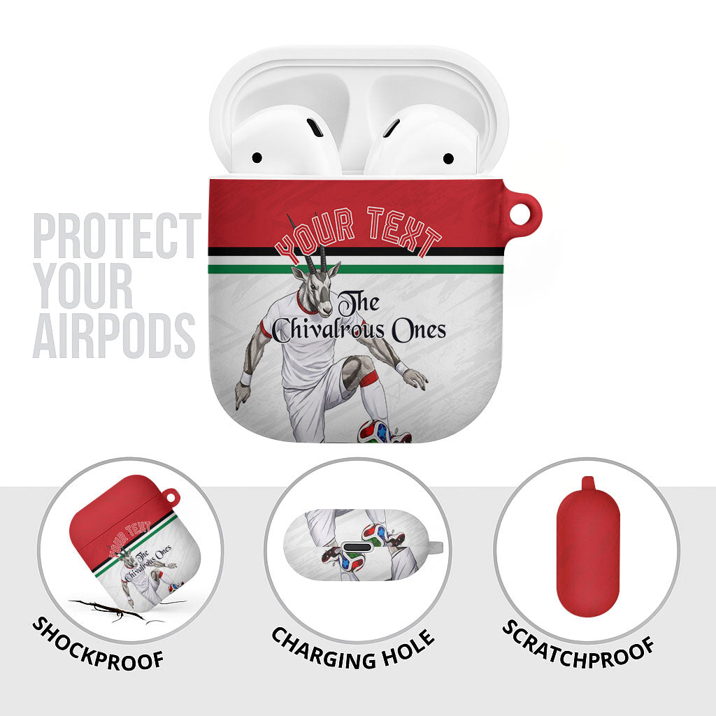 Personalized Jordan Football AirPods Case The Chivalrous Ones Soccer Player - Jordanian Flag Heritage