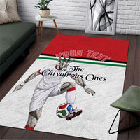 Personalized Jordan Football Area Rug The Chivalrous Ones Soccer Player - Jordanian Flag Heritage