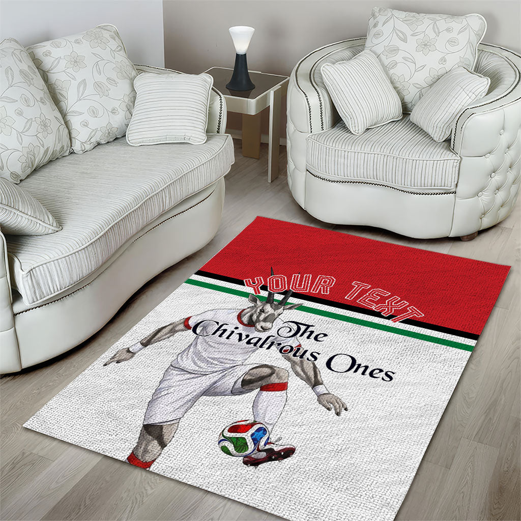Personalized Jordan Football Area Rug The Chivalrous Ones Soccer Player - Jordanian Flag Heritage