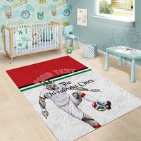 Personalized Jordan Football Area Rug The Chivalrous Ones Soccer Player - Jordanian Flag Heritage
