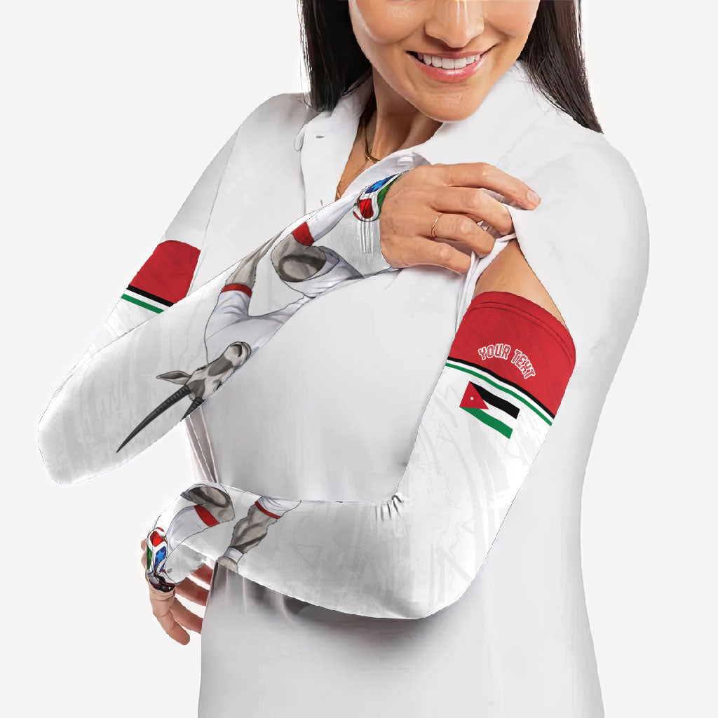 Personalized Jordan Football Arm Sleeves The Chivalrous Ones Soccer Player - Jordanian Flag Heritage