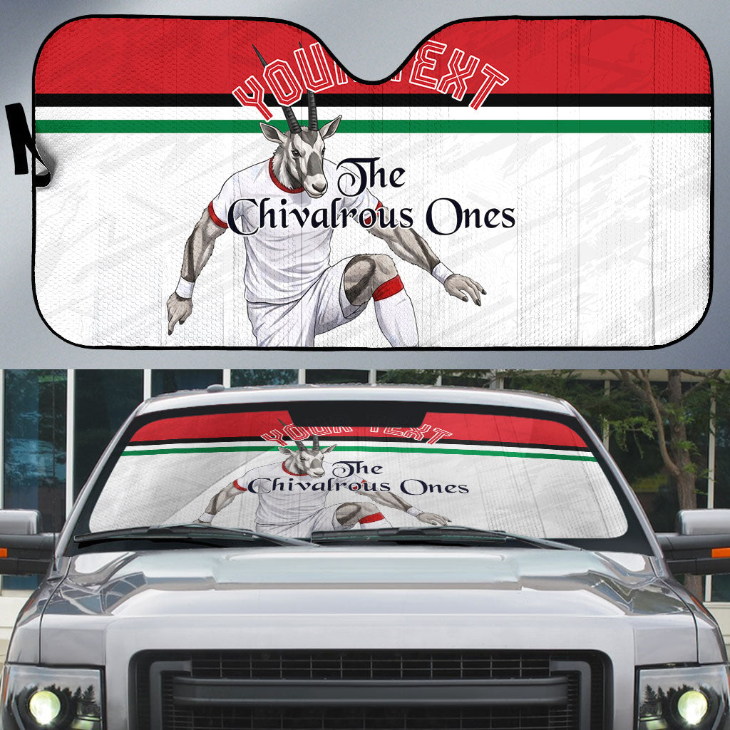 Personalized Jordan Football Auto Sun Shade The Chivalrous Ones Soccer Player - Jordanian Flag Heritage