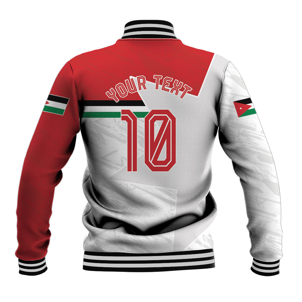 Personalized Jordan Football Baseball Jacket The Chivalrous Ones Soccer Player - Jordanian Flag Heritage