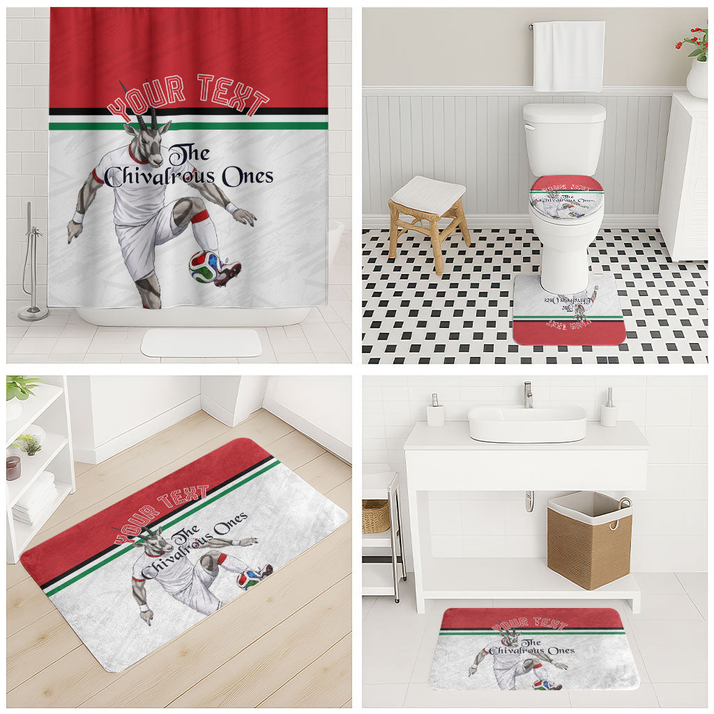 Personalized Jordan Football Bathroom Set The Chivalrous Ones Soccer Player - Jordanian Flag Heritage