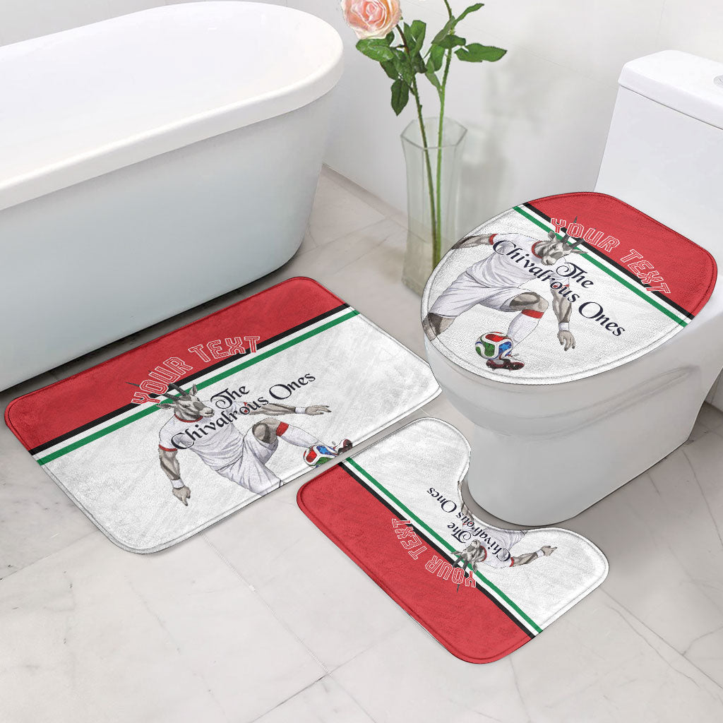 Personalized Jordan Football Bathroom Set The Chivalrous Ones Soccer Player - Jordanian Flag Heritage