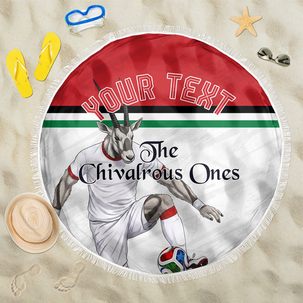 Personalized Jordan Football Beach Blanket The Chivalrous Ones Soccer Player - Jordanian Flag Heritage
