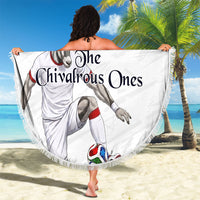 Personalized Jordan Football Beach Blanket The Chivalrous Ones Soccer Player - Jordanian Flag Heritage
