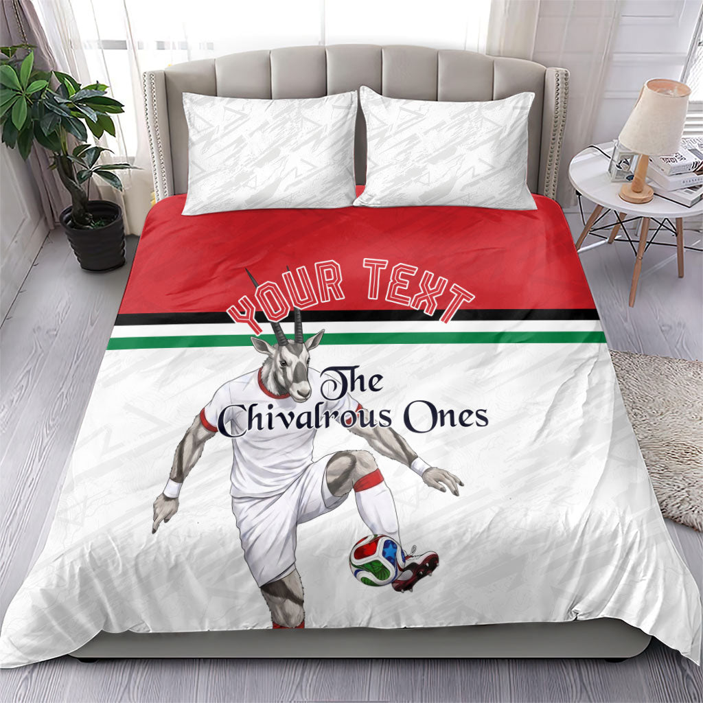 Personalized Jordan Football Bedding Set The Chivalrous Ones Soccer Player - Jordanian Flag Heritage