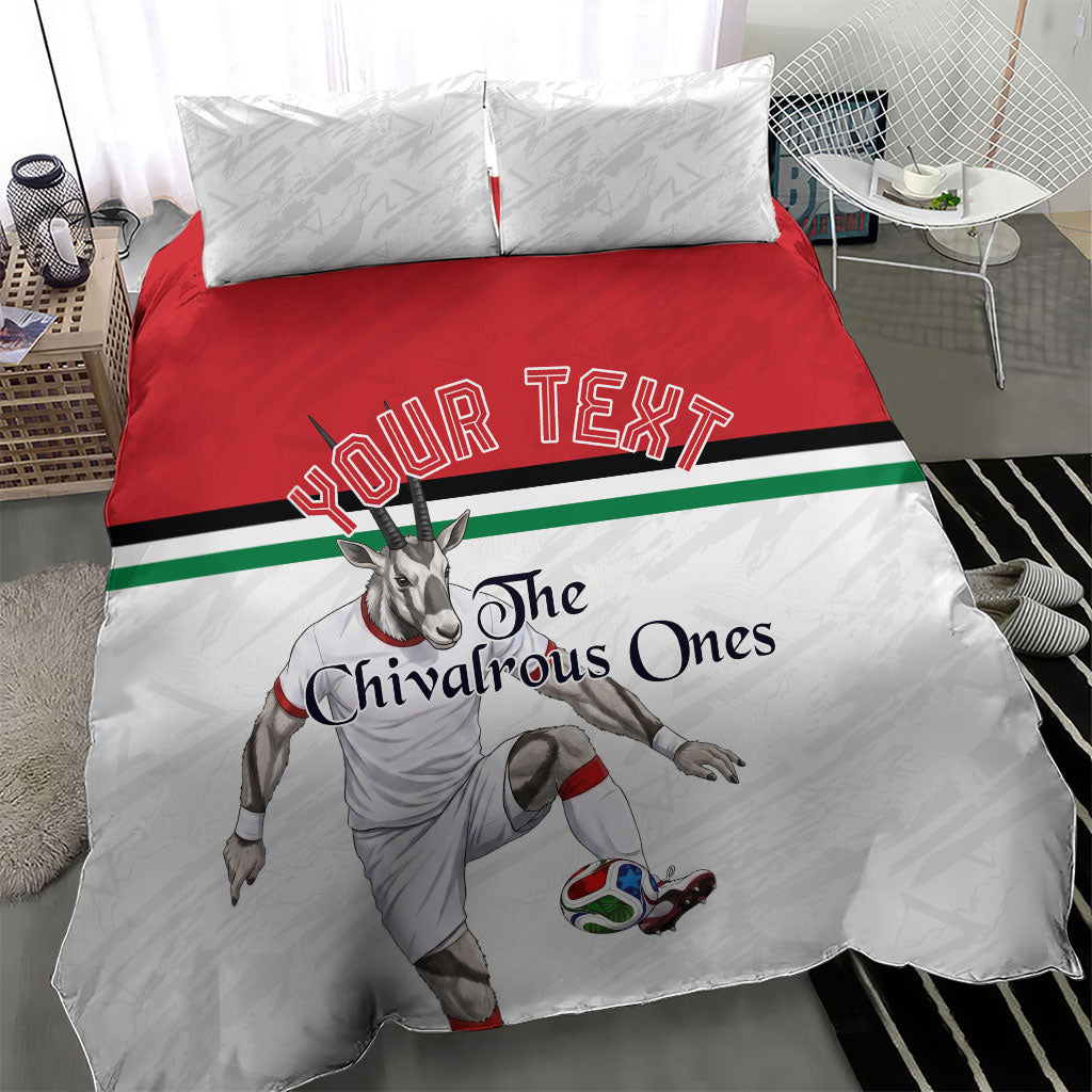 Personalized Jordan Football Bedding Set The Chivalrous Ones Soccer Player - Jordanian Flag Heritage