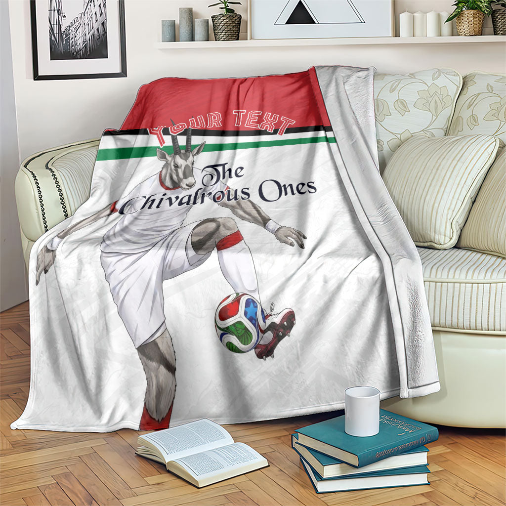 Personalized Jordan Football Blanket The Chivalrous Ones Soccer Player - Jordanian Flag Heritage