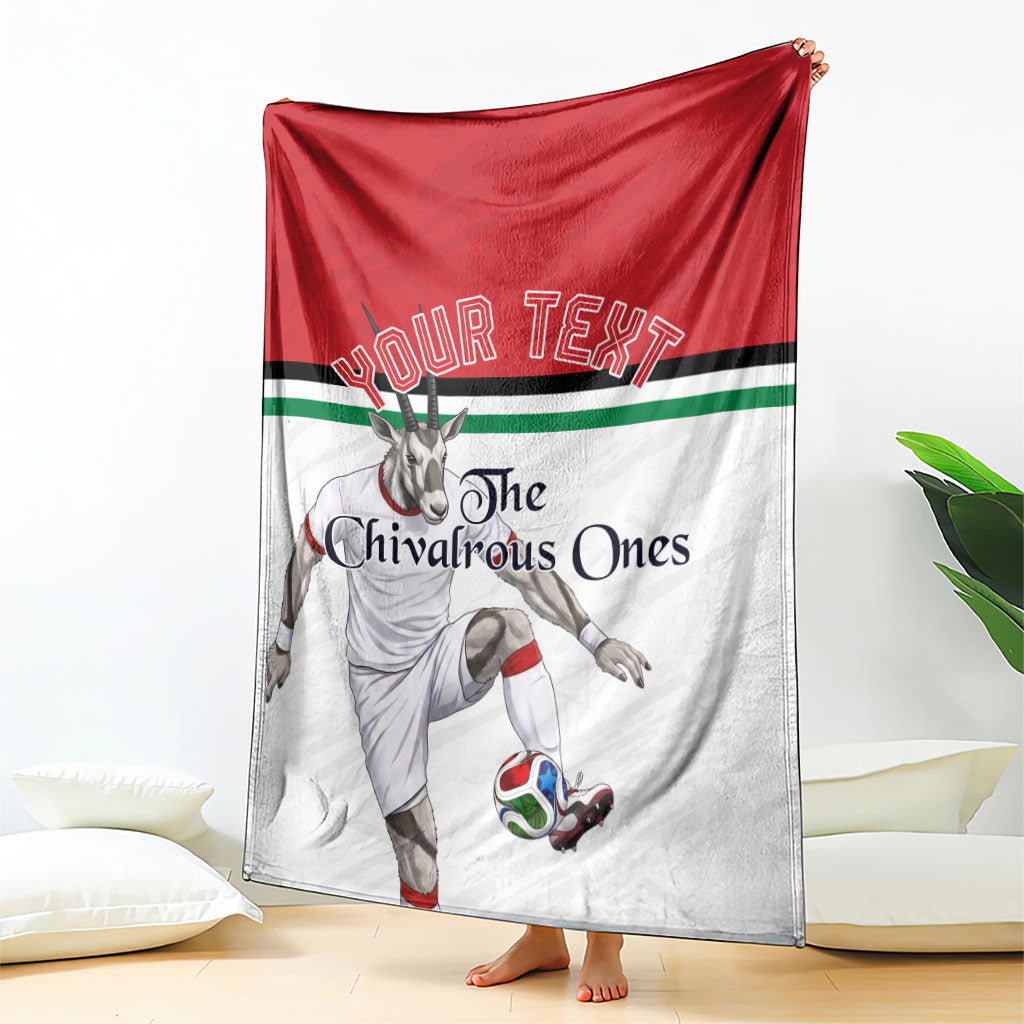 Personalized Jordan Football Blanket The Chivalrous Ones Soccer Player - Jordanian Flag Heritage