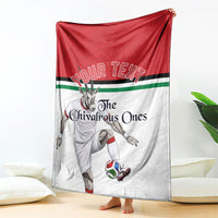 Personalized Jordan Football Blanket The Chivalrous Ones Soccer Player - Jordanian Flag Heritage