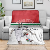 Personalized Jordan Football Blanket The Chivalrous Ones Soccer Player - Jordanian Flag Heritage