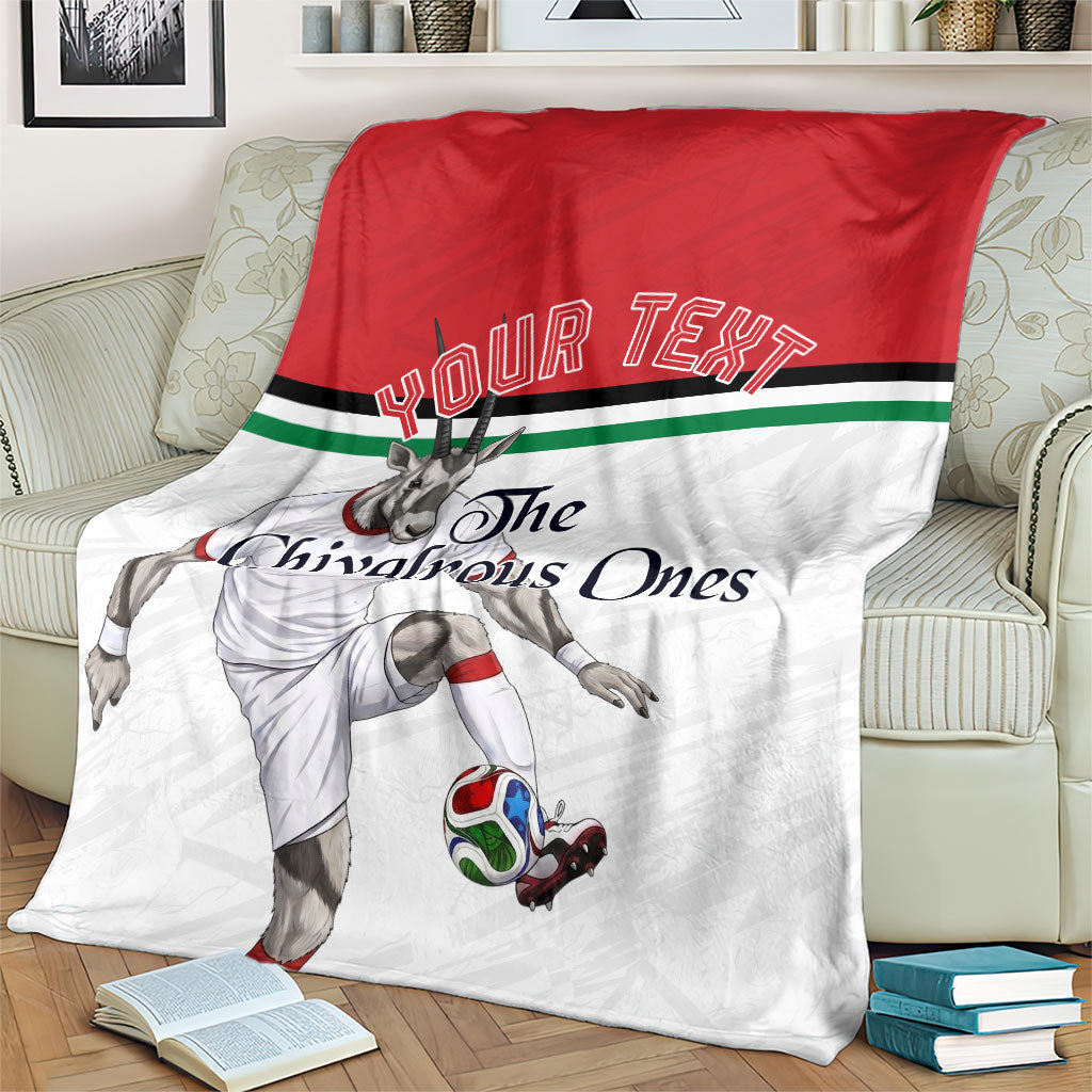 Personalized Jordan Football Blanket The Chivalrous Ones Soccer Player - Jordanian Flag Heritage