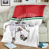 Personalized Jordan Football Blanket The Chivalrous Ones Soccer Player - Jordanian Flag Heritage