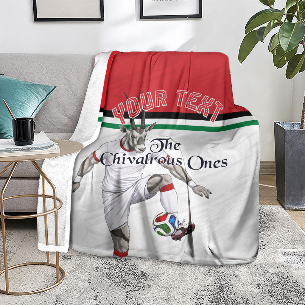 Personalized Jordan Football Blanket The Chivalrous Ones Soccer Player - Jordanian Flag Heritage