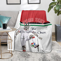 Personalized Jordan Football Blanket The Chivalrous Ones Soccer Player - Jordanian Flag Heritage