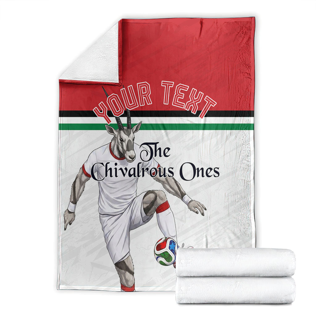 Personalized Jordan Football Blanket The Chivalrous Ones Soccer Player - Jordanian Flag Heritage
