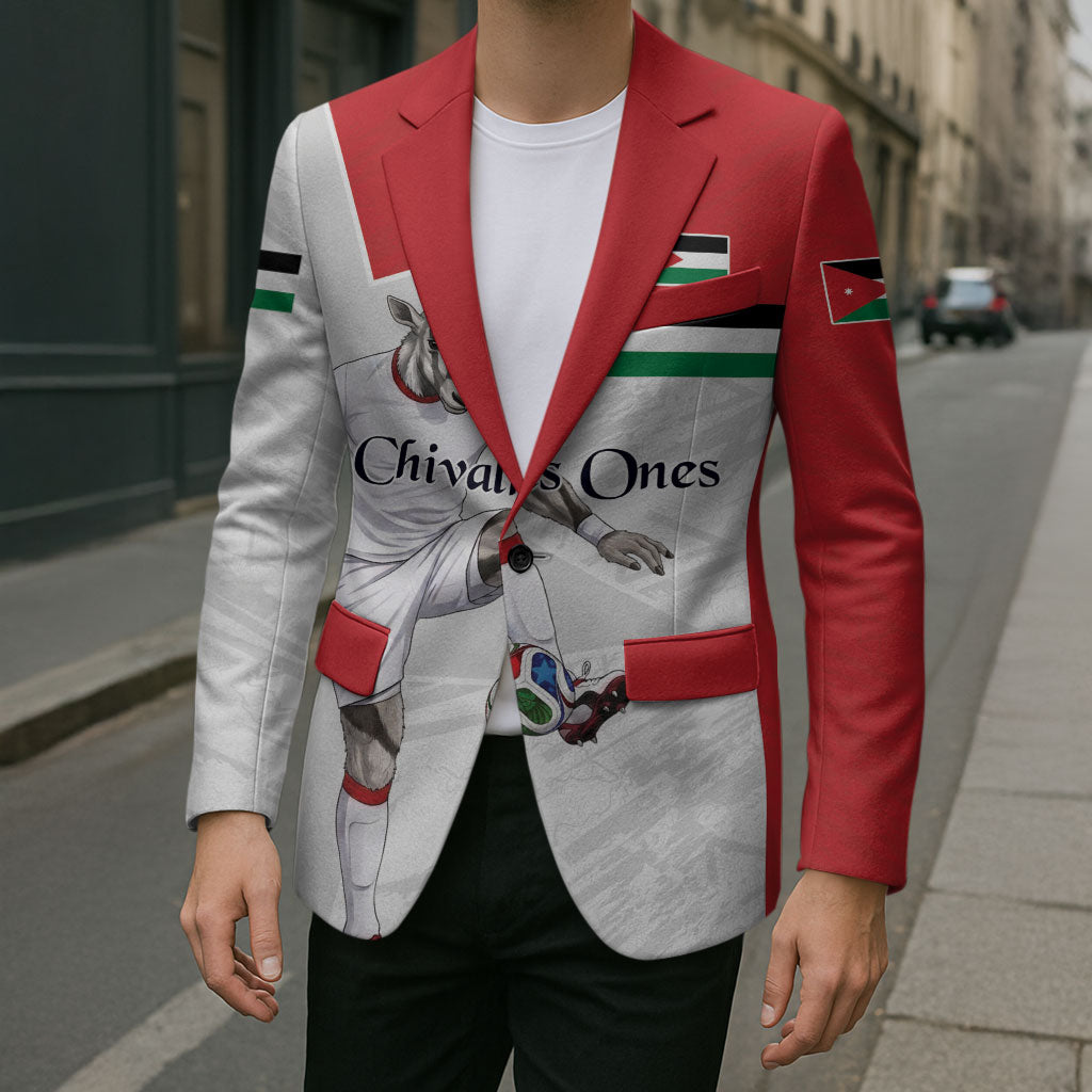 Personalized Jordan Football Blazer The Chivalrous Ones Soccer Player - Jordanian Flag Heritage