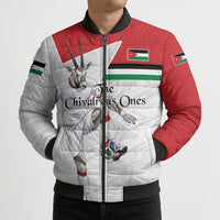 Personalized Jordan Football Bomber Puffer Jacket The Chivalrous Ones Soccer Player - Jordanian Flag Heritage