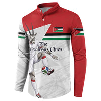 Personalized Jordan Football Button Sweatshirt The Chivalrous Ones Soccer Player - Jordanian Flag Heritage