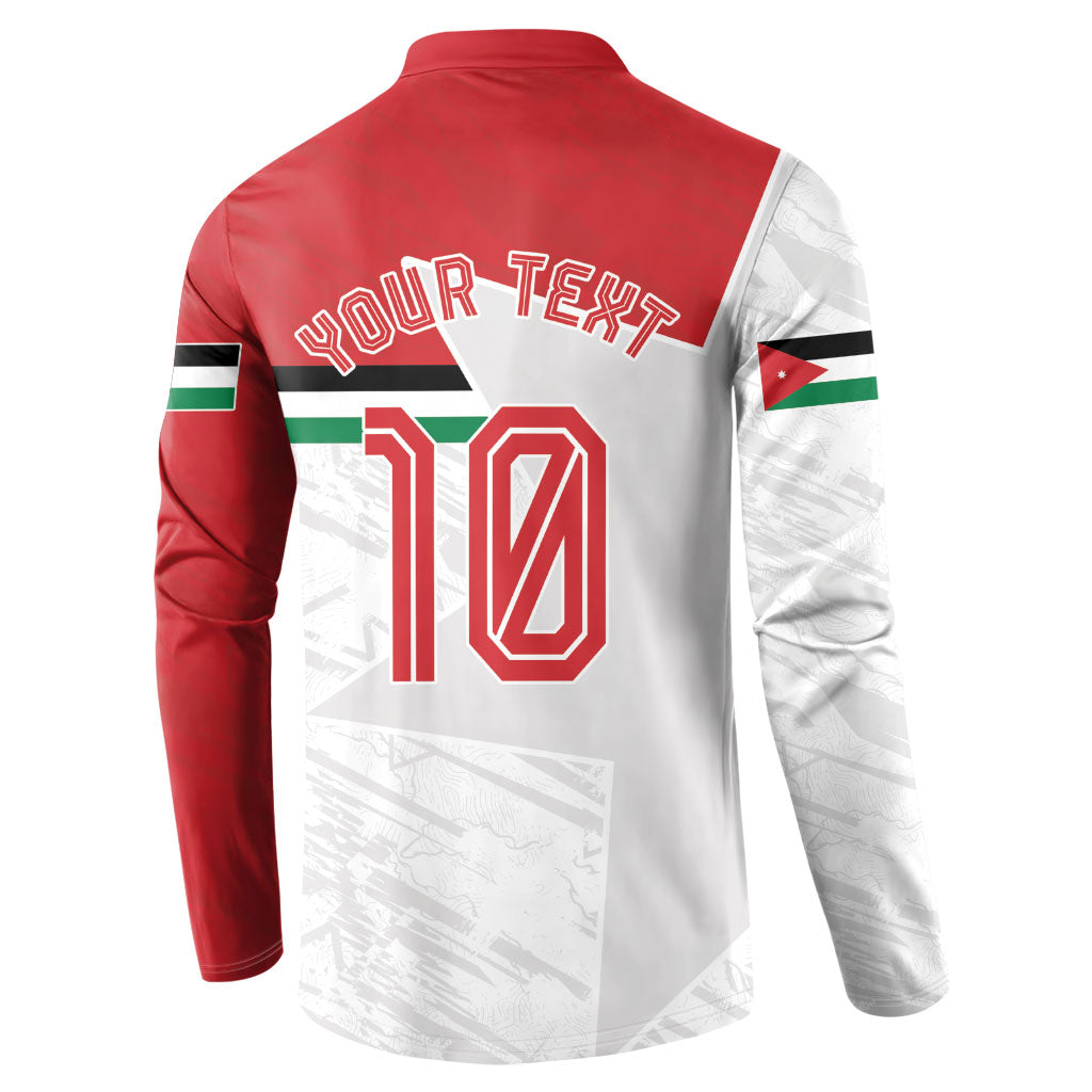 Personalized Jordan Football Button Sweatshirt The Chivalrous Ones Soccer Player - Jordanian Flag Heritage