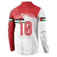 Personalized Jordan Football Button Sweatshirt The Chivalrous Ones Soccer Player - Jordanian Flag Heritage