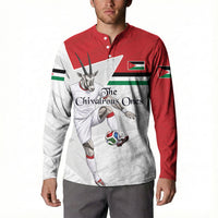 Personalized Jordan Football Button Sweatshirt The Chivalrous Ones Soccer Player - Jordanian Flag Heritage