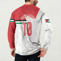 Personalized Jordan Football Button Sweatshirt The Chivalrous Ones Soccer Player - Jordanian Flag Heritage
