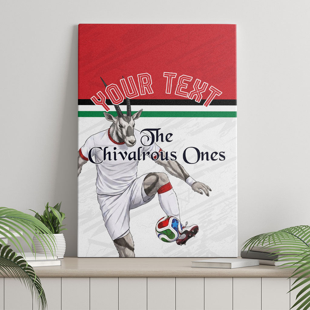 Personalized Jordan Football Canvas Wall Art The Chivalrous Ones Soccer Player - Jordanian Flag Heritage