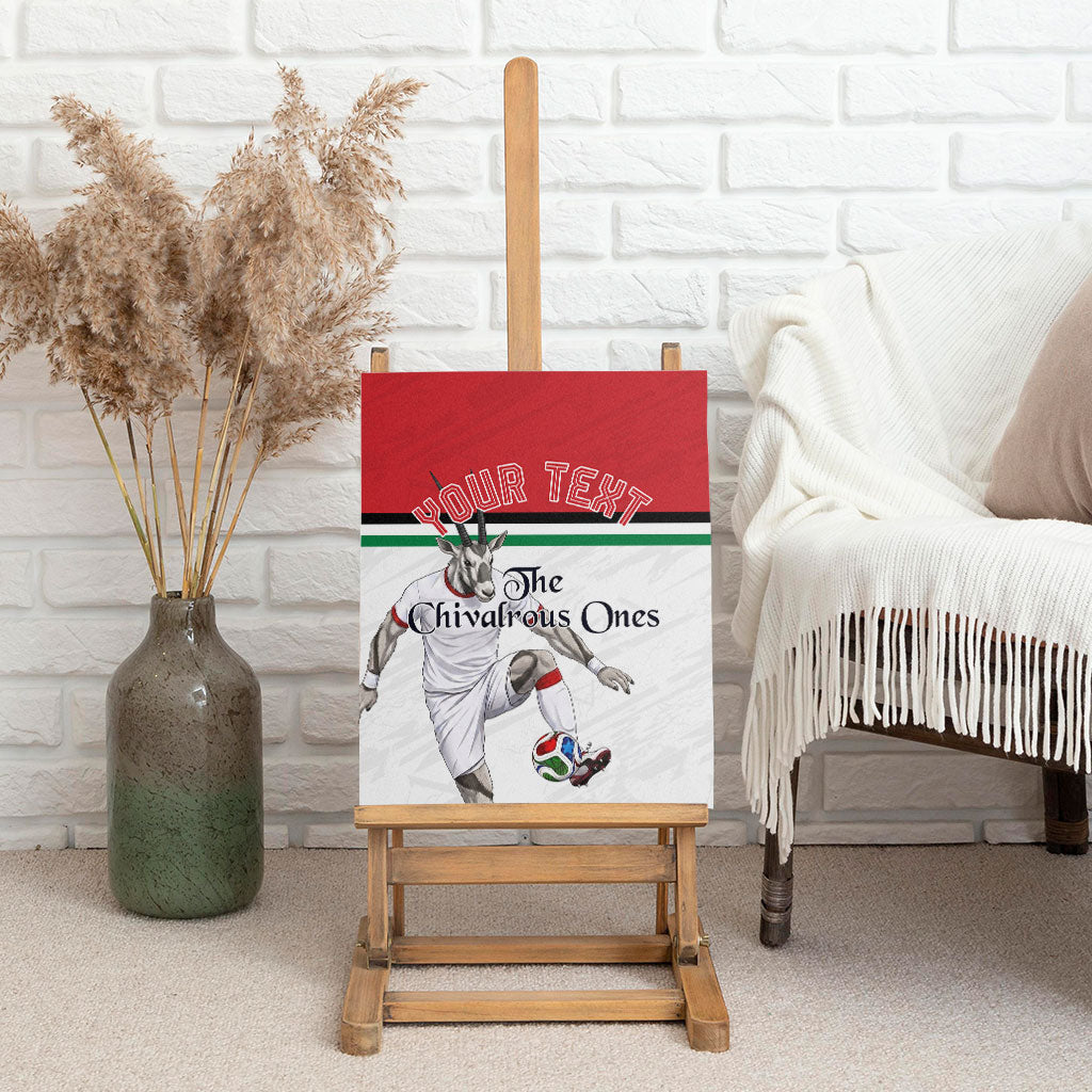 Personalized Jordan Football Canvas Wall Art The Chivalrous Ones Soccer Player - Jordanian Flag Heritage