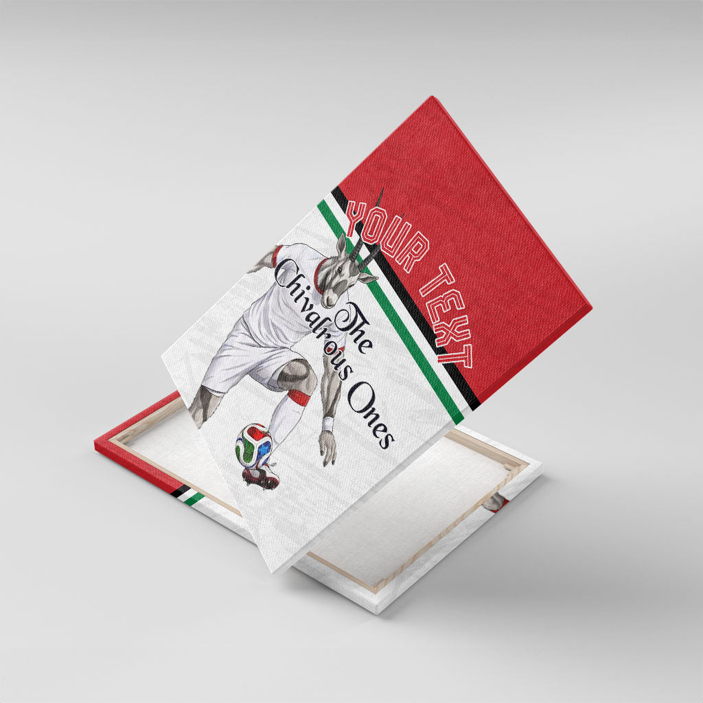 Personalized Jordan Football Canvas Wall Art The Chivalrous Ones Soccer Player - Jordanian Flag Heritage