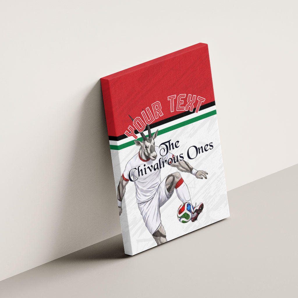 Personalized Jordan Football Canvas Wall Art The Chivalrous Ones Soccer Player - Jordanian Flag Heritage