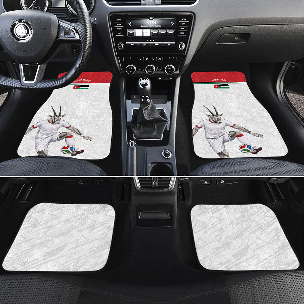 Personalized Jordan Football Car Mats The Chivalrous Ones Soccer Player - Jordanian Flag Heritage