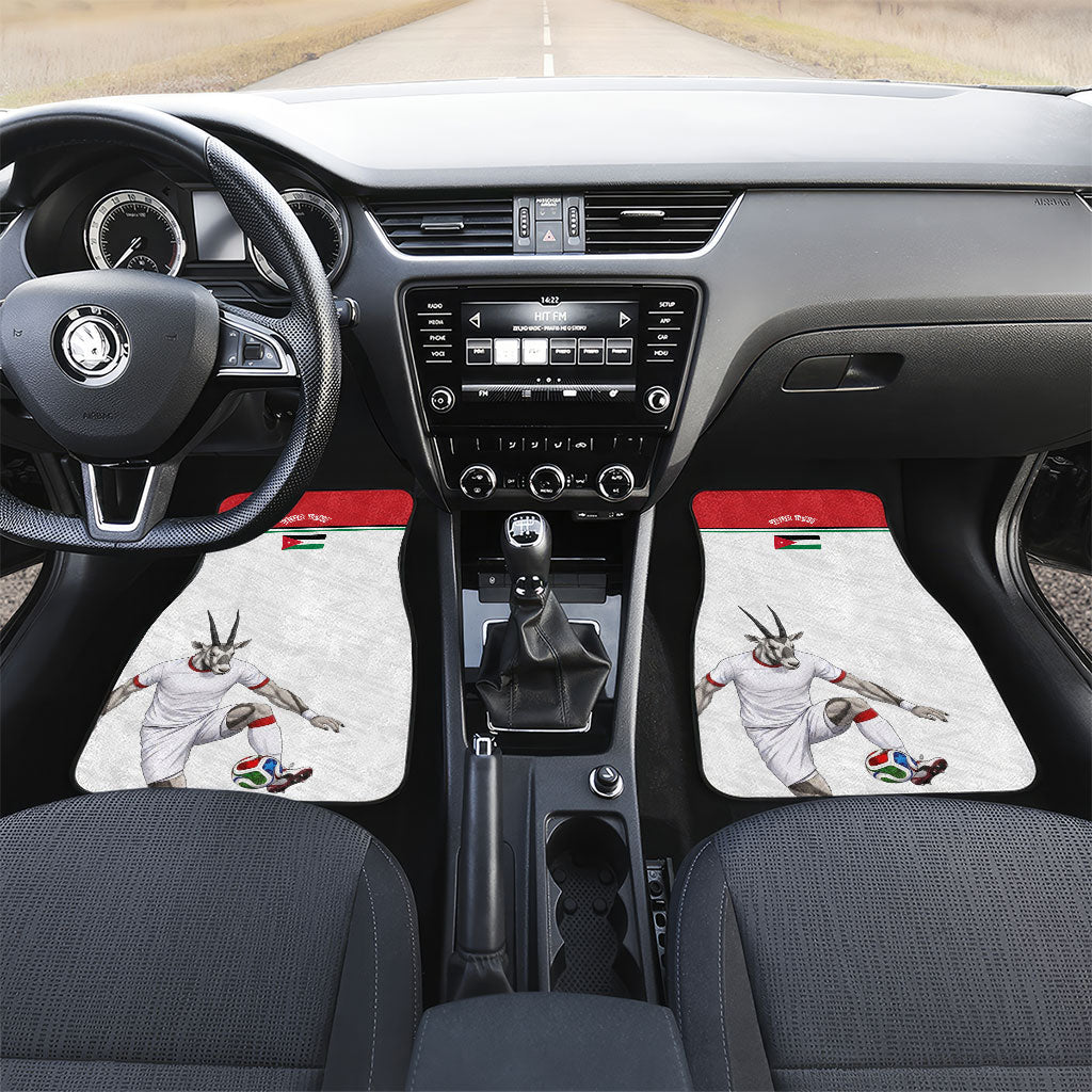 Personalized Jordan Football Car Mats The Chivalrous Ones Soccer Player - Jordanian Flag Heritage