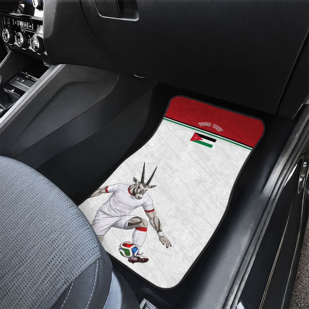Personalized Jordan Football Car Mats The Chivalrous Ones Soccer Player - Jordanian Flag Heritage