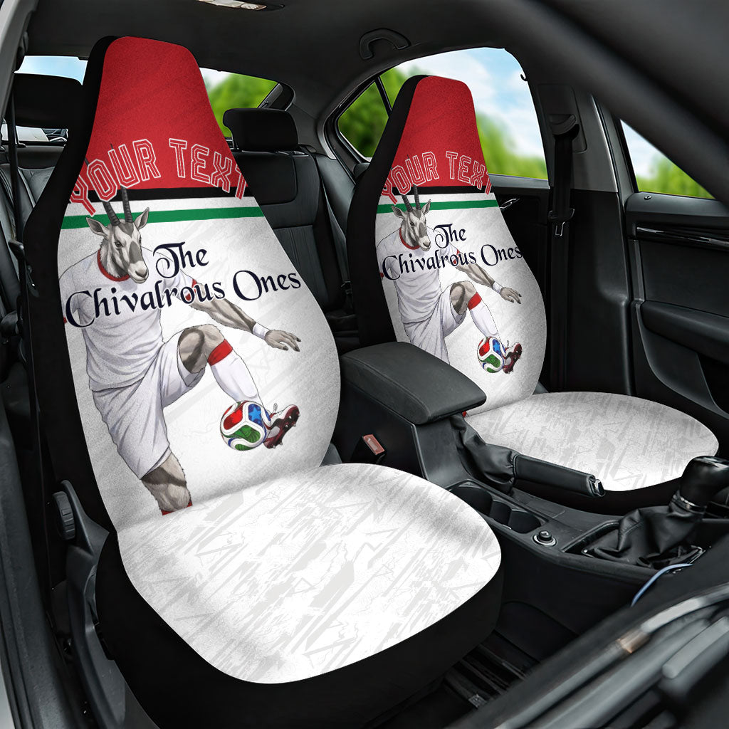 Personalized Jordan Football Car Seat Cover The Chivalrous Ones Soccer Player - Jordanian Flag Heritage