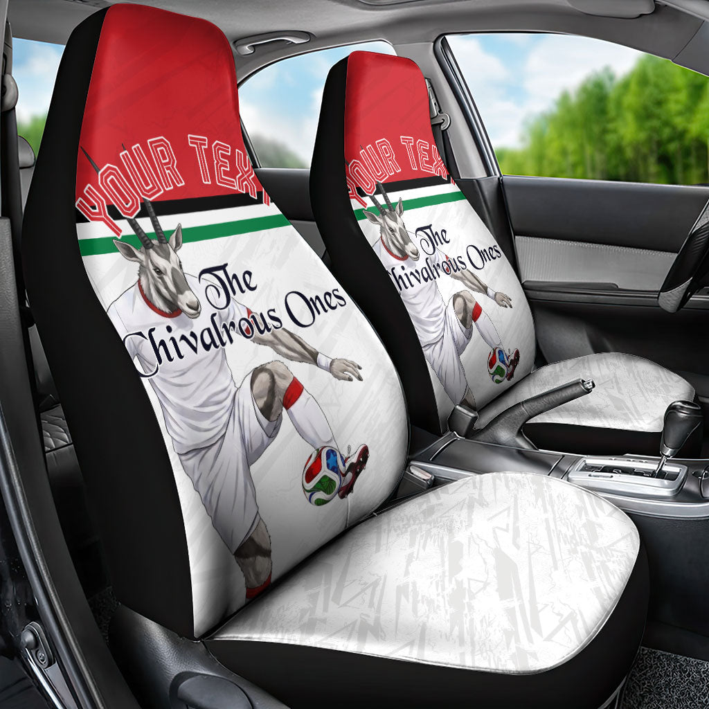 Personalized Jordan Football Car Seat Cover The Chivalrous Ones Soccer Player - Jordanian Flag Heritage