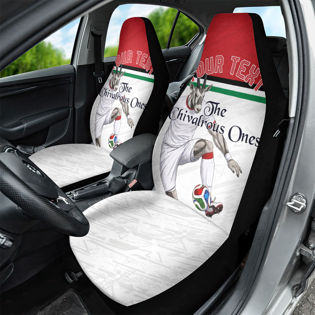 Personalized Jordan Football Car Seat Cover The Chivalrous Ones Soccer Player - Jordanian Flag Heritage