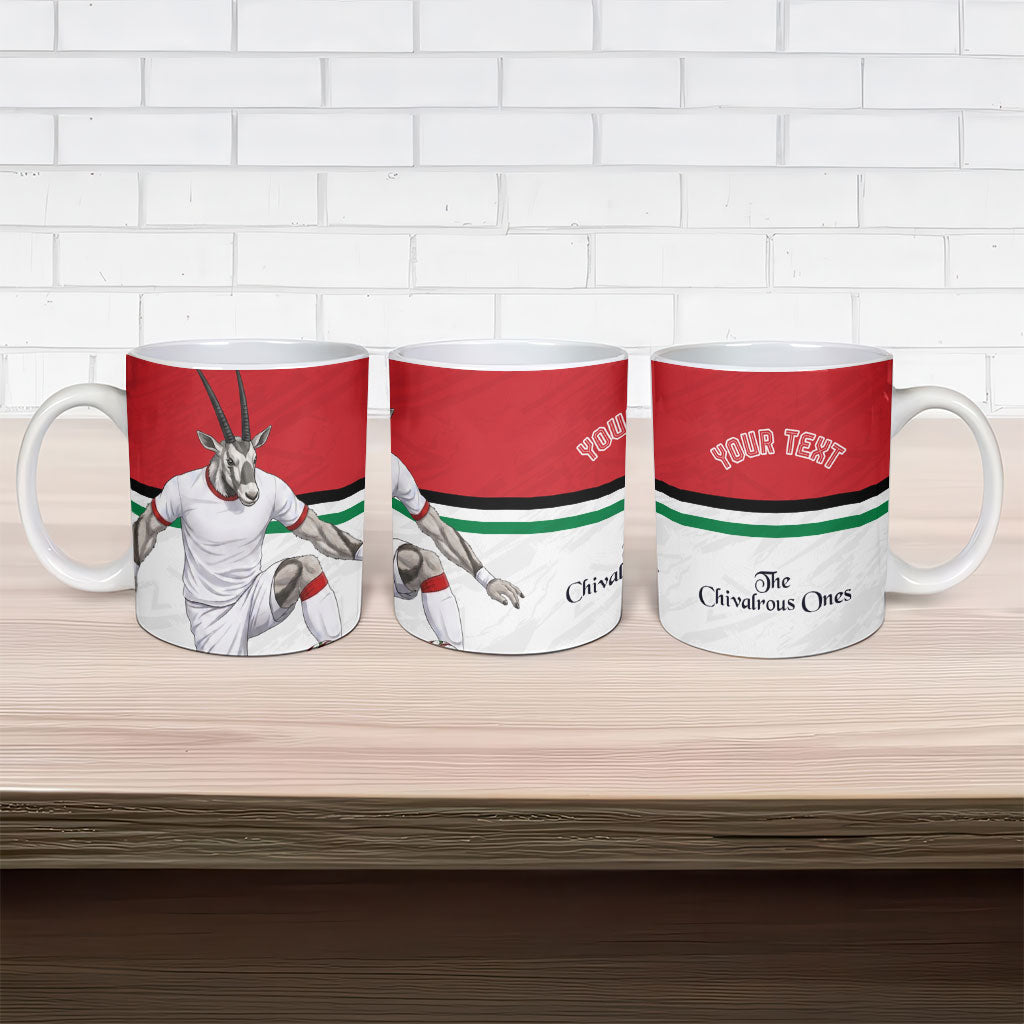 Personalized Jordan Football Ceramic Mug The Chivalrous Ones Soccer Player - Jordanian Flag Heritage
